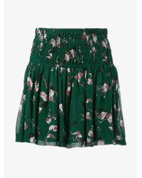 Ganni Green Pine Grove Leaves Print Skirt