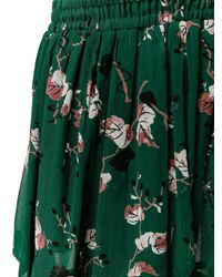 Ganni Green Pine Grove Leaves Print Skirt