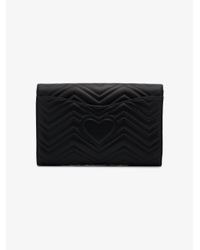 Gucci Black Gg Marmont Matelassé Clutch