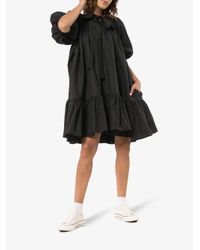 CECILIE BAHNSEN Black Flared Hem Midi Dress
