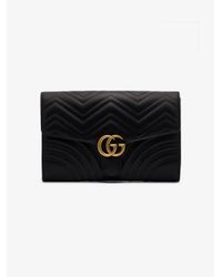 Gucci Black Gg Marmont Matelassé Clutch