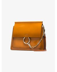 Chloé Caramel Brown Faye Patent And Leather Shoulder Bag