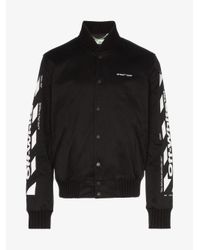 off white bomber jacket black
