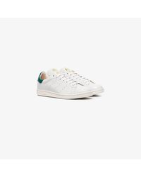 Adidas White And Green Stan Smith Recon Leather Sneakers For Men Lyst
