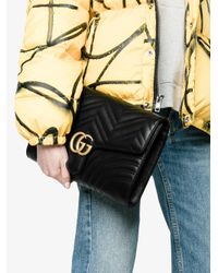 Gucci Black Gg Marmont Matelassé Clutch