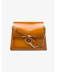 Chloé Caramel Brown Faye Patent And Leather Shoulder Bag