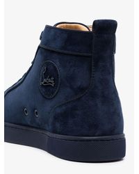 Christian Louboutin Leather Blue Louis Orlato High Top Sneakers for Men -  Lyst