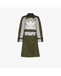 adidas X Dry Clean Only Logo Print Trench Coat in Green - Lyst