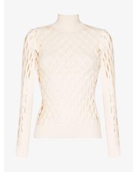 Fendi Synthetic Fishnet Turtleneck Sweater - Lyst