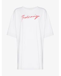 Balenciaga Lipstick Logo Oversized T Shirt In White Lyst