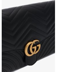 Gucci Black Gg Marmont Matelassé Clutch