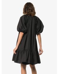 CECILIE BAHNSEN Black Flared Hem Midi Dress