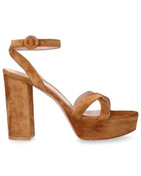 Gianvito Rossi Natural Sandalen POPPY 70 Wildleder camel