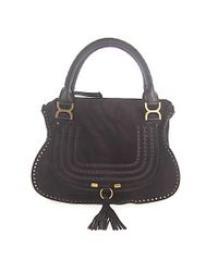 Chloé Handbag Shoulder Bag Marcie Suede Brown Fringes