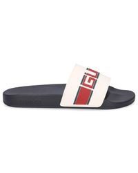 Gucci Beach Sandals Nastro Rubber Woven-details Logo Creamy White for Men -  Lyst