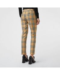 Burberry Vintage Check Wool Cigarette Trousers In Antique Yellow Yellow Lyst