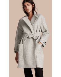grey wool wrap coat