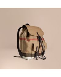 Burberry Canvas Check Backpack in Black 