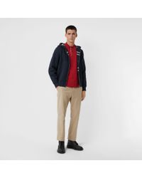 check detail jersey hooded top