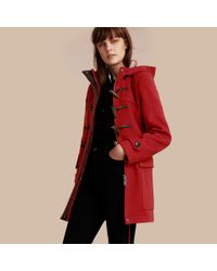 red wool duffle coat