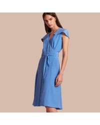 cornflower blue wrap dress