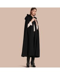 Burberry Hooded Wool Cashmere Cape in 