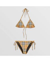 vintage check triangle bikini