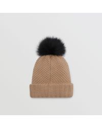burberry fur pom pom beanie