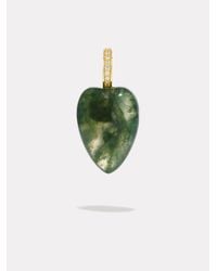 BY PARIAH Green Heartstone Diamond Pendant Moss Agate