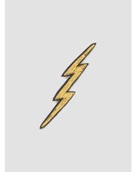 Macon & Lesquoy | Metallic Eclair Gold Lightning Bolt Brooch Gold | Lyst