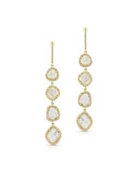 Anne Sisteron - Metallic 14kt Yellow Gold 4 Diamond Sliced Drop Earrings - Lyst