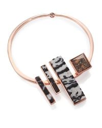 Eddie Borgo | Pink Zebra & Leopard Jasper Composition Collar Necklace | Lyst