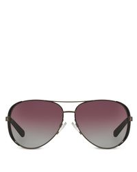 Michael Kors | Silver Chelsea Aviator Polarized Sunglasses | Lyst