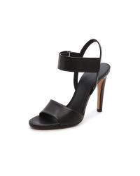 vince black leather sandals
