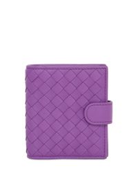 Bottega Veneta | Purple Small Intrecciato Leather Wallet | Lyst