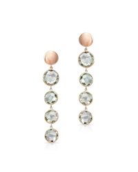 Anne Sisteron - Pink 14kt Rose Gold Green Amethyst Quadruple Drop Earrings - Lyst