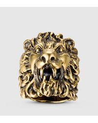 gucci mens lion ring