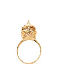 Alexander McQueen | Metallic Crystal Punk Skull Ring | Lyst
