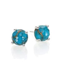 Ippolita | Blue Rock Candy Bronze Turquoise, Clear Quartz & Sterling Silver Mini Stud Earrings | Lyst