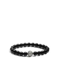 John Hardy | Classic Chain Bead Bracelet With Black Chalcedony | Lyst