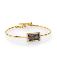 Ippolita | Metallic Gelato Black Shell, Clear Quartz, Diamond & 18k Yellow Gold Baguette Doublet Toglette Bracelet | Lyst
