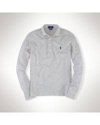 Polo Ralph Lauren | Gray Estate Mesh Long-sleeve Polo for Men | Lyst