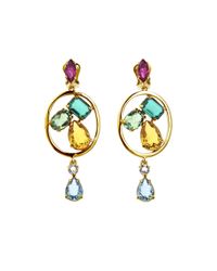 Oscar de la Renta | Multicolor Kelly Multi Crystal Drop Earrings | Lyst