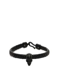 Alexander McQueen | Black Leather Skull Bracelet for Men | Lyst