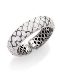 John Hardy | Metallic Naga Enamel Sterling Silver Wide Flex Cuff Braceletwhite | Lyst