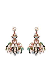 J.Crew | Multicolor Crystal Lace Earrings | Lyst
