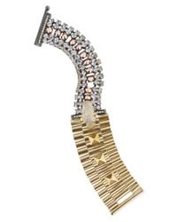 Iosselliani - Metallic Brass Crystal and Leopard Skull Bracelet - Lyst