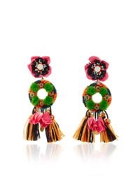 Ranjana Khan | Green Pom-pom Clip-on Drop Earrings | Lyst