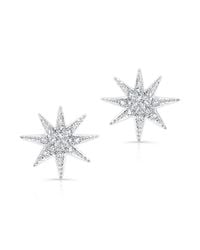 Anne Sisteron - Metallic 14kt White Gold Diamond Glimmer Star Stud Earrings - Lyst