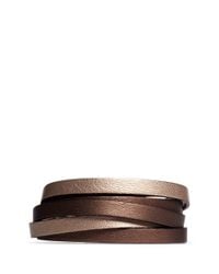 Alexander McQueen | Metallic Triple Strap Leather Skull Bracelet | Lyst